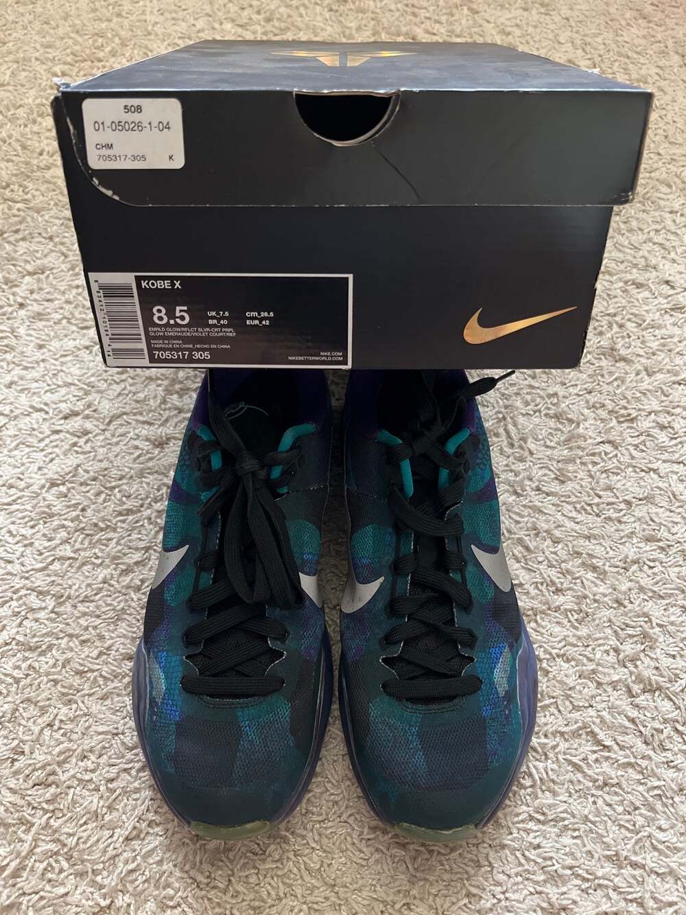 Nike Kobe 10 Overcome Size 8.5 US Men's